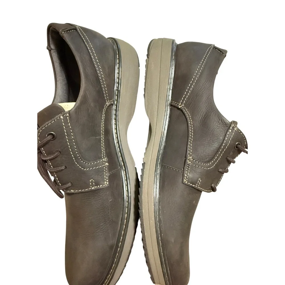 NIB Clarks Cushox Pace Mens 13 M Dark Brown Nubuck Leather Oxford Shoes Comfort